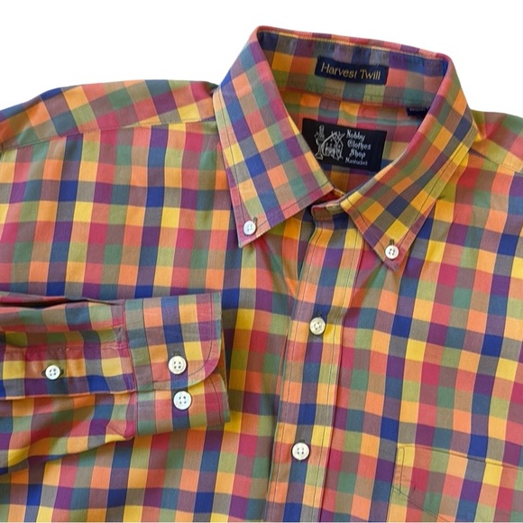 Knobby Nantucket Men’s Harvest Twill Button Down Shirt Preppy Autumn Cozy Large - Picture 1 of 13